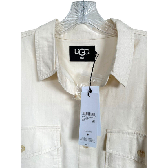 NWOT UGG Cream Button Down Shirt for Women - Picture 6 of 10